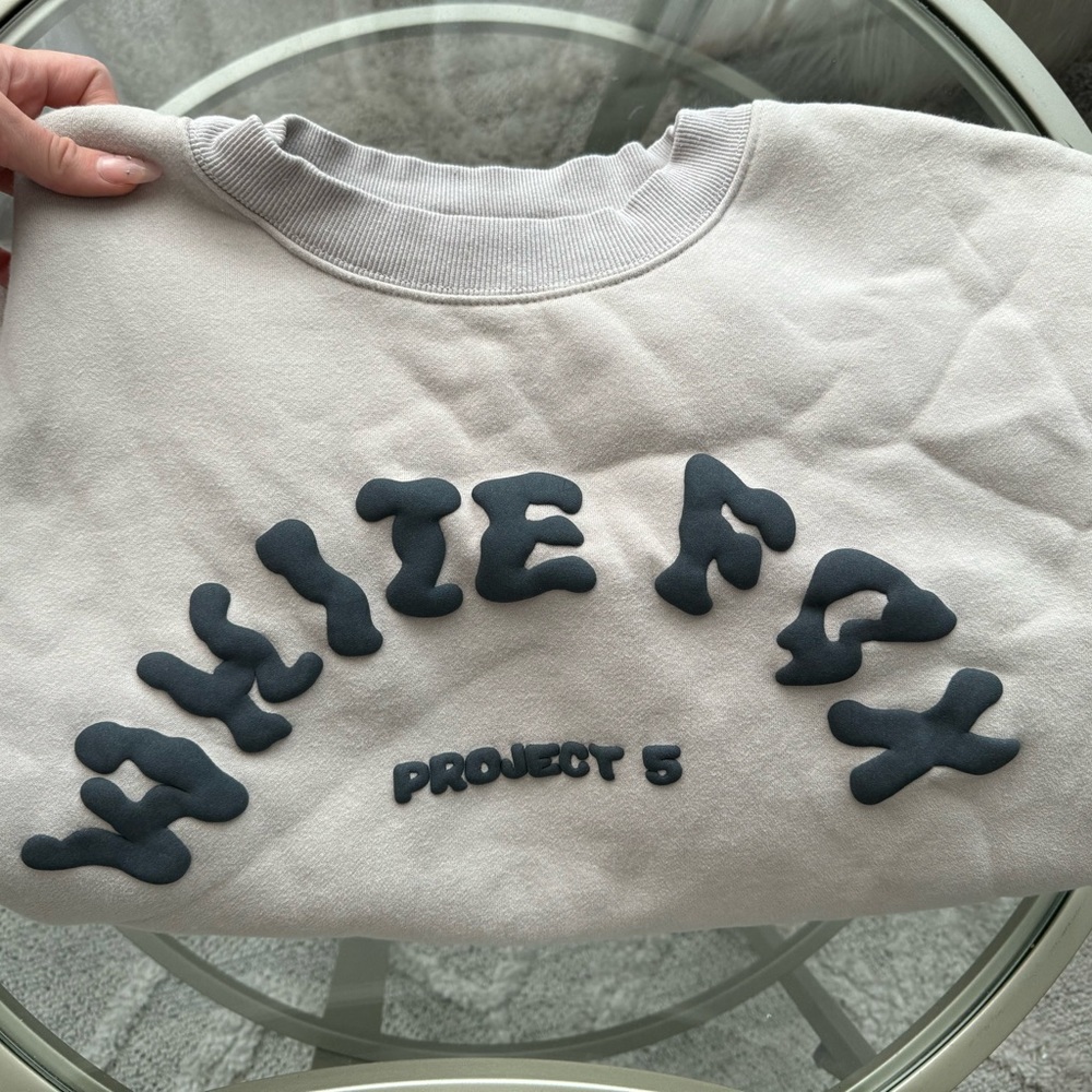 White fox 3 piece sweatset in lunar/ moon rock